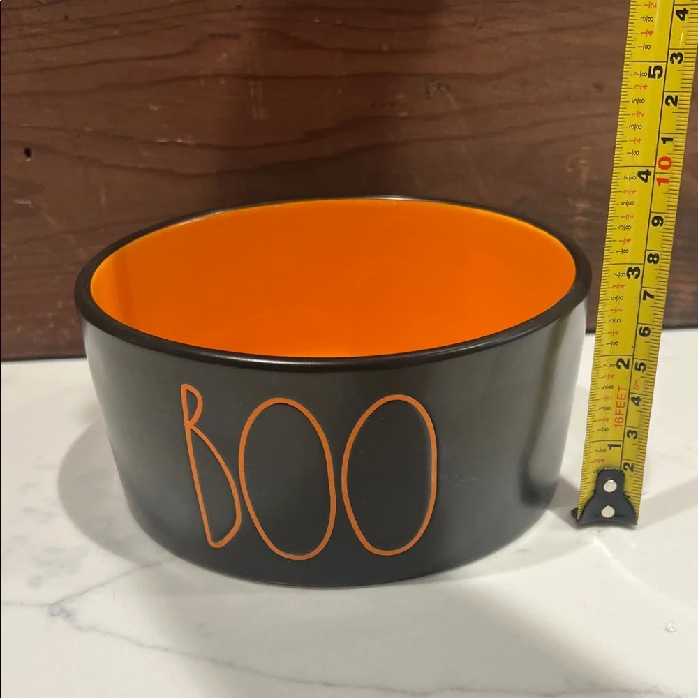 🔥‼️Rae Dunn Black & Orange BOO Pet Bowl‼️🔥